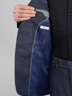 3-piece Suits|Suit Separates-Calvin Klein Slim Fit Wool Blend Suit Jacket Dark Blue Neat