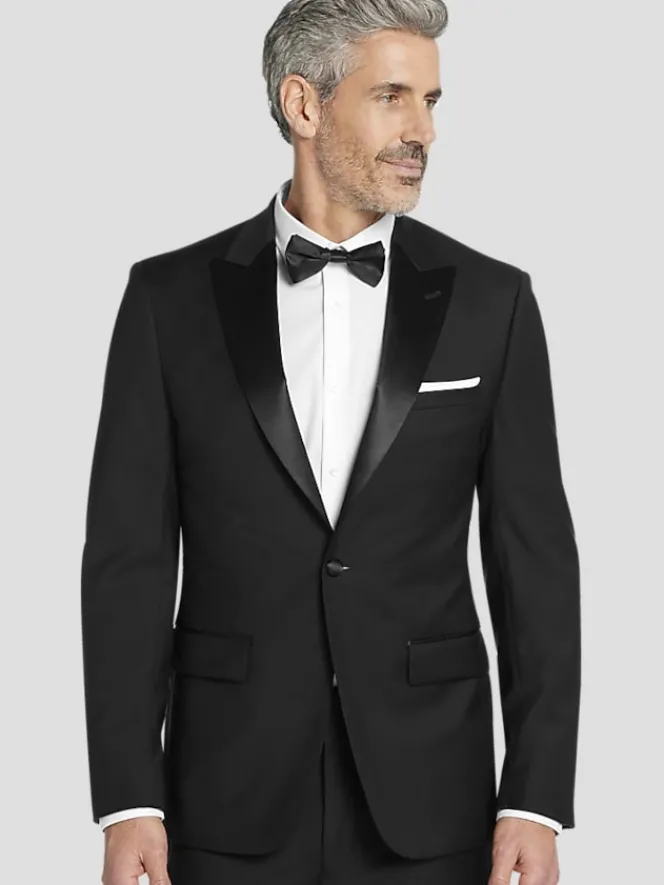 Tuxedos|Big & Tall Tuxedos-Calvin Klein Slim Fit Wool Blend Tuxedo Jacket Formal