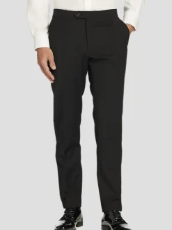 Tuxedos|Big & Tall Tuxedos-Tommy Hilfiger Slim Fit Wool Blend Tuxedo Pants Formal Black