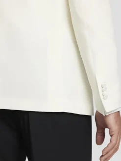 Big & Tall Tuxedos|Big & Tall Suits-Tommy Hilfiger Slim Fit Wool Blend Tuxedo Jacket White