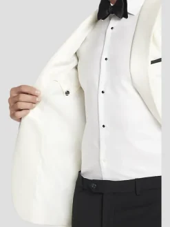Big & Tall Tuxedos|Big & Tall Suits-Tommy Hilfiger Slim Fit Wool Blend Tuxedo Jacket White
