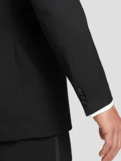 Tuxedos|Big & Tall Suits-BLACK by Vera Wang Slim FIt Wool Peak Lapel Tuxedo Jacket Black Formal