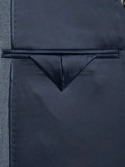 3-piece Suits|Suit Separates-Calvin Klein Slim Fit Wool Suit Jacket Blue Sharkskin