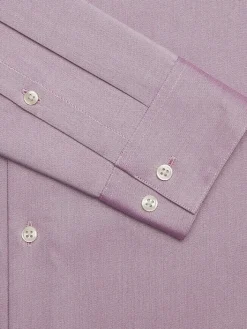 Solid Dress Shirts|Designer Dress Shirts-Calvin Klein Slim Fit Wrinkle-Resistant Dress Shirt Pink Solid