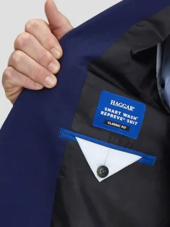3-piece Suits|Suit Separates-Haggar Smart Wash&reg; Repreve&reg; Classic Fit Suit Jacket Navy Solid