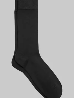 Socks-Joseph Abboud Solid Ribbed Lux Socks, 1-pair Black