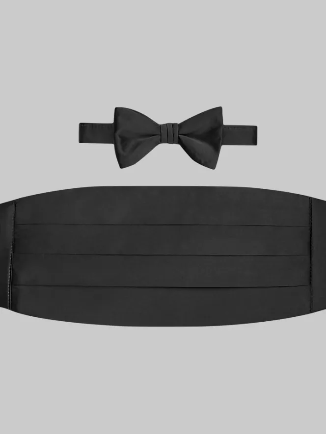 Formal Accessories|Bow Ties-Pronto Uomo Solid Silk Bow Tie & Cummerbund Set Apple