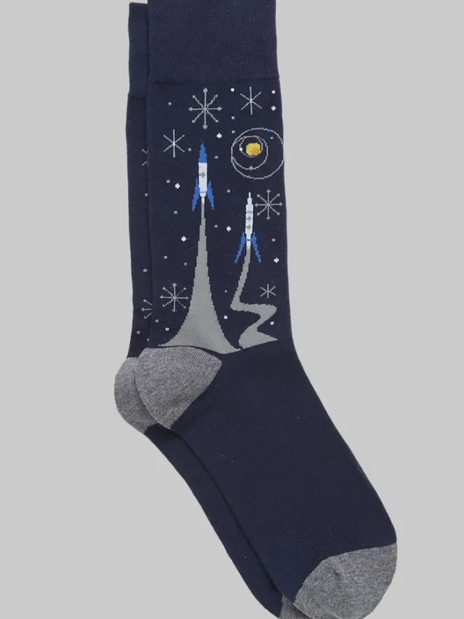 Socks-Egara Spaceship Socks, 1-pair Med Grey