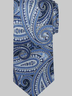 Ties-Pronto Uomo Super Paisley Silk Tie Blue