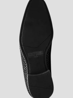 Loafers & Slip-ons|Dress & Formal Shoes-Stacy Adams Swagger Studded Ornament Formal Smoking Loafers Black/Black