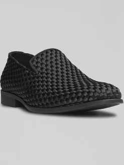 Dress & Formal Shoes-Stacy Adams Swenson Weave Smoking Shoes Black