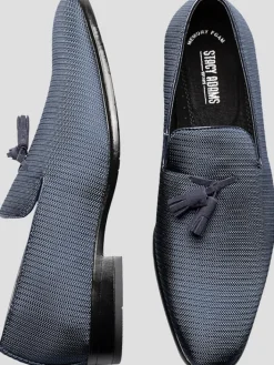 Loafers & Slip-ons|Dress & Formal Shoes-Stacy Adams Tazewell Tasseled Formal Loafers Navy
