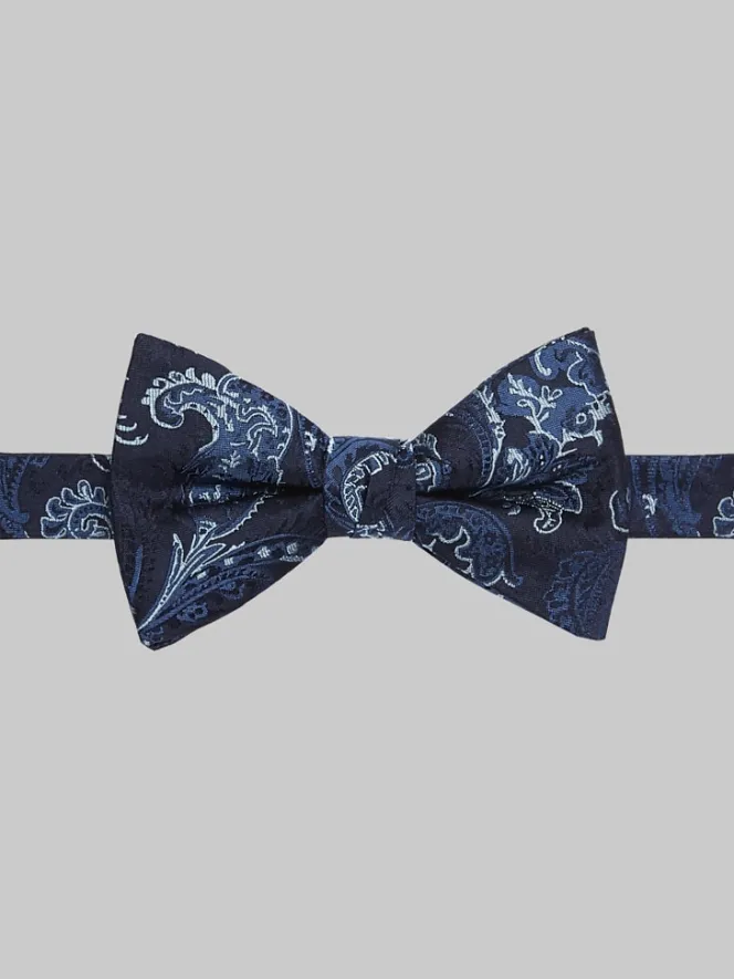 Bow Ties-Awearness Kenneth Cole TEMPEST PAISLEY PRE-TIED BOW TIE Black