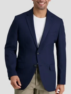 Big & Tall Sport Coats|Blazers-Haggar The Active Series&trade; Tailored Fit Stretch Blazer Black Solid