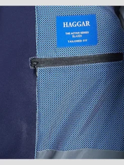 Big & Tall Sport Coats|Blazers-Haggar The Active Series™ Tailored Fit Stretch Blazer Black Solid