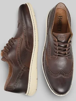 Oxfords|Casual Shoes-Born Shoes Tobias Wingtips Oxfords Dk Brown Pyramid