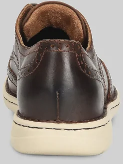 Oxfords|Casual Shoes-Born Shoes Tobias Wingtips Oxfords Dk Brown Pyramid