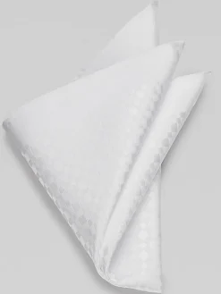 Formal Accessories|Pocket Squares-Joseph Abboud Tonal Checkerboard Pocket Square White