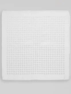 Formal Accessories|Pocket Squares-Joseph Abboud Tonal Medallion Pocket Square White