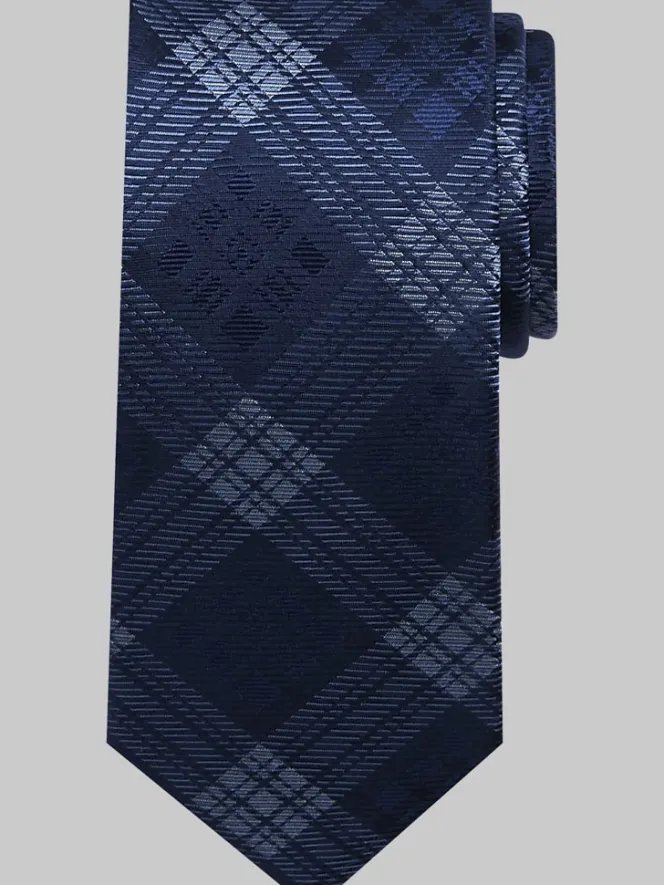 Ties-Pronto Uomo Tonal Plaid Silk Tie Green