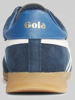 Sneakers|Casual Shoes-Gola Torpedo Suede T-Toe Gum Bottom Sneakers Navy