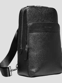Travel & Luggage-Cole Haan Triboro Leather Sling Bag Black