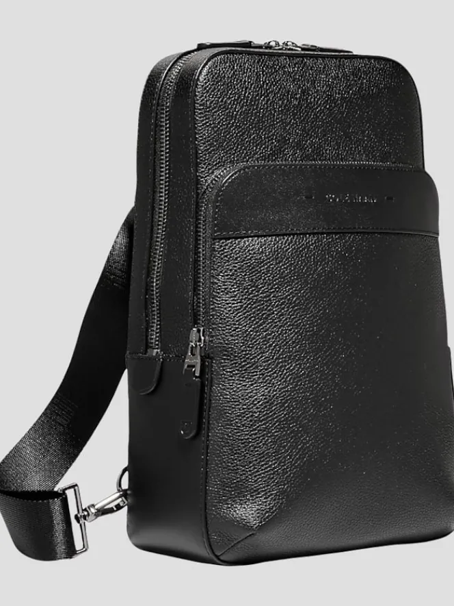 Travel & Luggage-Cole Haan Triboro Leather Sling Bag Black