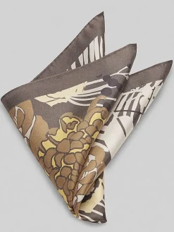 Formal Accessories|Pocket Squares-Joseph Abboud Tropical Botanical Pocket Square Black