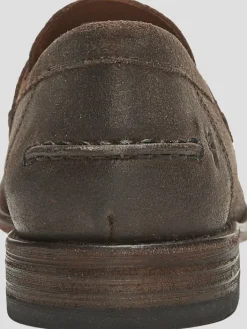 Loafers & Slip-ons|Dress & Formal Shoes-Frye Tyler Suede Moc Toe Penny Loafers Brown