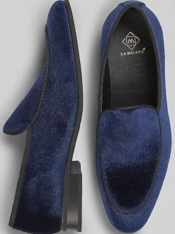 Loafers & Slip-ons|Dress & Formal Shoes-Moretti Verona Velvet Smoking Shoes Burgundy