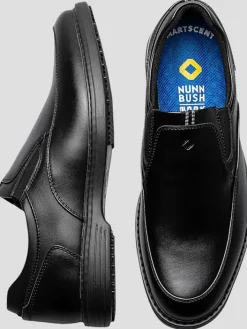 Loafers & Slip-ons|Casual Shoes-Nunn Bush Wade Work Moc Toe Slip On Shoes Black