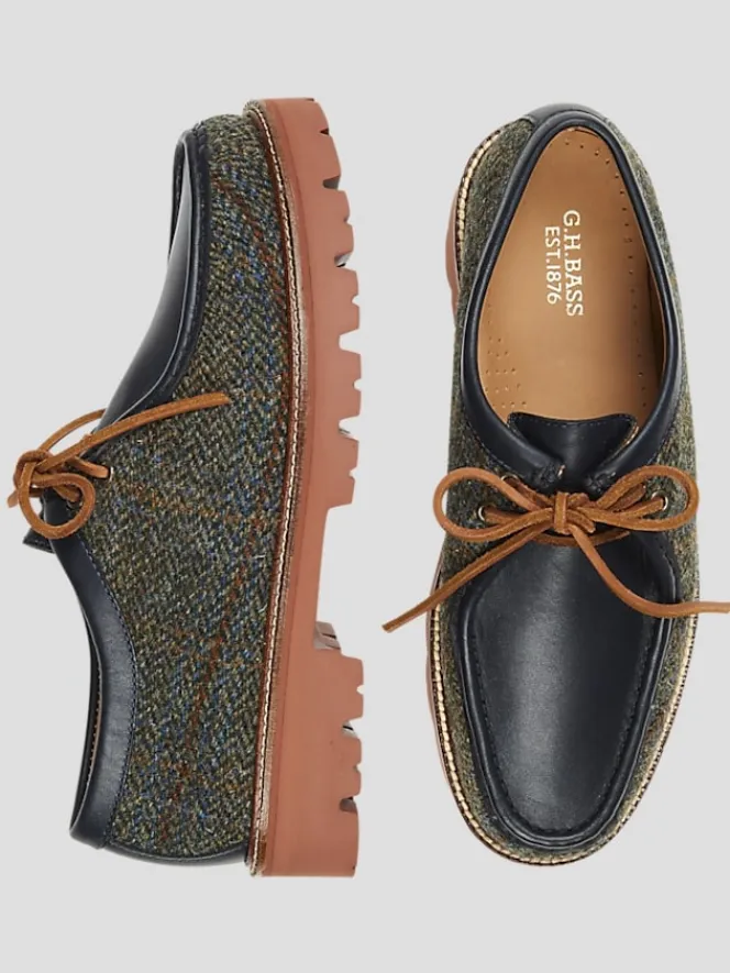 Loafers & Slip-ons|Casual Shoes-G.H.BASS Wallace Harris Tweed Moc Toe Shoes Navy Multi