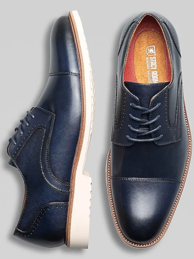 Dress & Formal Shoes-Stacy Adams Wesbridge Cap Toe Lace-Up Shoes Black