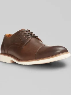 Oxfords|Casual Shoes-Stacy Adams Wesbridge Crazy Horse Cap Toe Oxfords Brown Crazy Horse