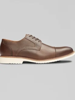 Oxfords|Casual Shoes-Stacy Adams Wesbridge Crazy Horse Cap Toe Oxfords Brown Crazy Horse