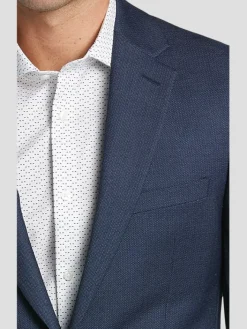 3-piece Suits|Suit Separates-Calvin Klein Wool Slim Fit Suit Jacket Blue Tic