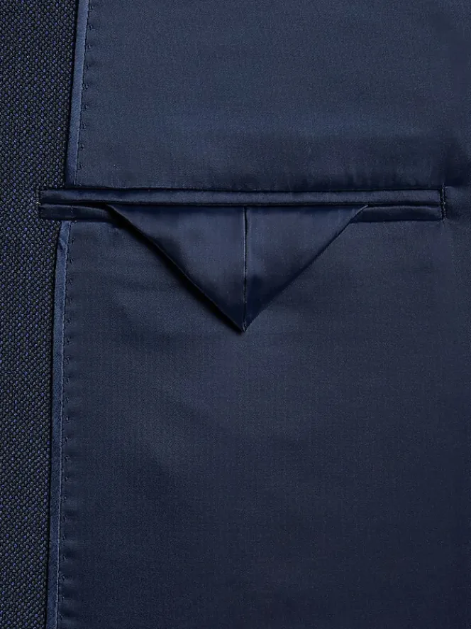 3-piece Suits|Suit Separates-Calvin Klein Wool Slim Fit Suit Jacket Blue Tic