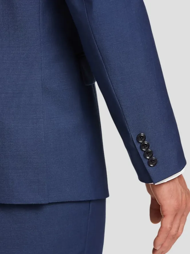 3-piece Suits|Suit Separates-Calvin Klein Wool Slim Fit Suit Jacket Blue