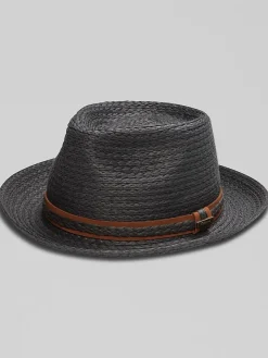 Hats-Biltmore Woven C Crown Fedora Black