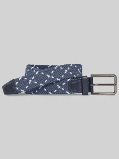 Belts-Johnston &Amp; Murphy Woven Stretch-Knit Belt Black