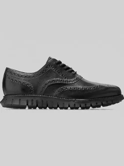 Oxfords|Sneakers-Cole Haan ZEROGRAND Remastered Wingtip Oxford Dress Sneakers Black/Black